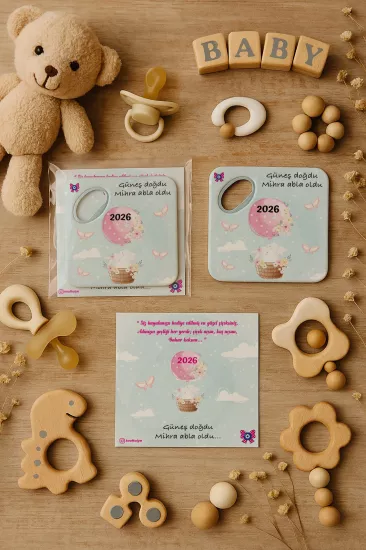 Doğum Günü & Baby Shower Dikdörtgen Açacak Magnet