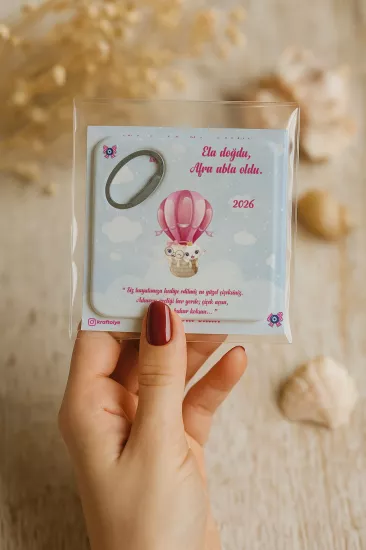 Doğum Günü & Baby Shower Dikdörtgen Açacak Magnet