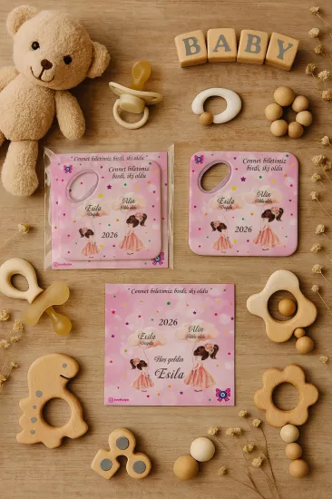 Doğum Günü & Baby Shower Dikdörtgen Açacak Magnet
