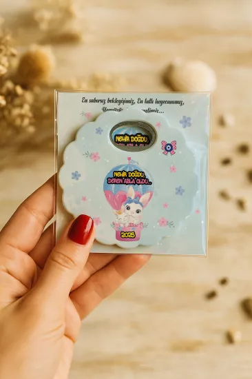 Kartlı Papatya Bardak Altlığı Açacak Magnet