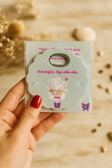 Kartlı Papatya Bardak Altlığı Açacak Magnet
