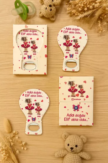 Kutulu Balon Açacak Magnet – Yeni Doğan, Baby Shower, Doğum Günü, Diş Buğdayı Hediyesi