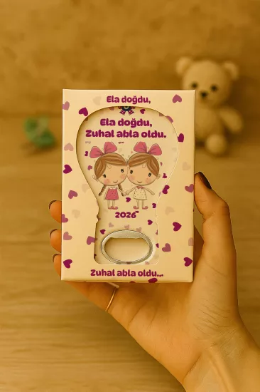 Kutulu Balon Açacak Magnet – Yeni Doğan, Baby Shower, Doğum Günü, Diş Buğdayı Hediyesi
