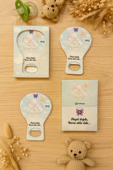 Kutulu Balon Açacak Magnet – Yeni Doğan, Baby Shower, Doğum Günü, Diş Buğdayı Hediyesi