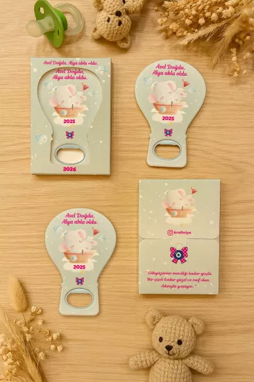Kutulu Balon Açacak Magnet – Yeni Doğan, Baby Shower, Doğum Günü, Diş Buğdayı Hediyesi