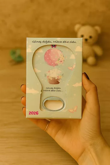 Kutulu Balon Açacak Magnet – Yeni Doğan, Baby Shower, Doğum Günü, Diş Buğdayı Hediyesi
