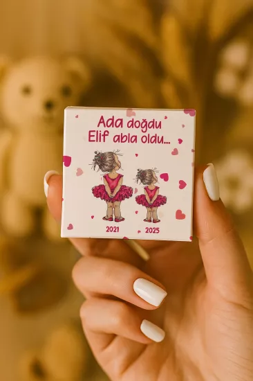 Metal Kutuda Karton Kutulu Madlen Çikolata | Yeni Doğan, Baby Shower, Doğum Günü, Diş Buğdayı Hediyesi