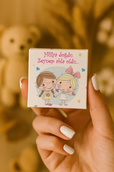 Metal Kutuda Karton Kutulu Madlen Çikolata | Yeni Doğan, Baby Shower, Doğum Günü, Diş Buğdayı Hediyesi