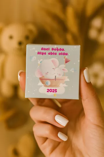 Metal Kutuda Karton Kutulu Madlen Çikolata | Yeni Doğan, Baby Shower, Doğum Günü, Diş Buğdayı Hediyesi