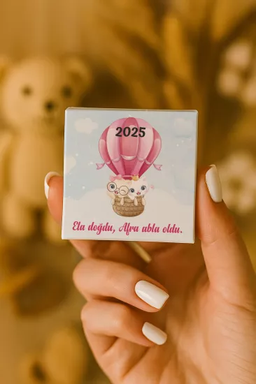 Metal Kutuda Karton Kutulu Madlen Çikolata | Yeni Doğan, Baby Shower, Doğum Günü, Diş Buğdayı Hediyesi