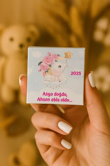 Metal Kutuda Karton Kutulu Madlen Çikolata | Yeni Doğan, Baby Shower, Doğum Günü, Diş Buğdayı Hediyesi