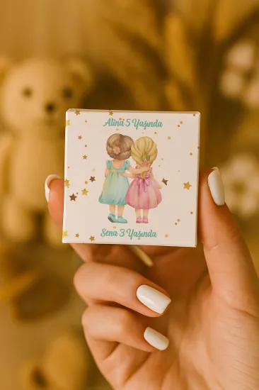 Metal Kutuda Karton Kutulu Madlen Çikolata | Yeni Doğan, Baby Shower, Doğum Günü, Diş Buğdayı Hediyesi