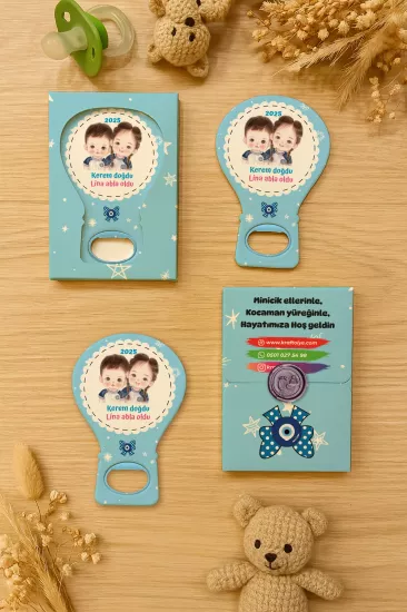 Mühürlü Kutulu Balon Açacak Magnet – Yeni Doğan, Doğum Günü, Baby Shower, Diş Buğdayı Hediyesi