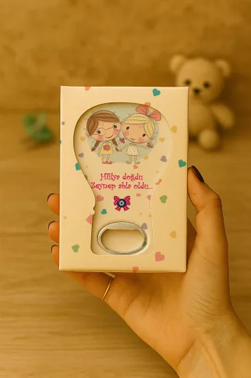 Mühürlü Kutulu Balon Açacak Magnet – Yeni Doğan, Doğum Günü, Baby Shower, Diş Buğdayı Hediyesi