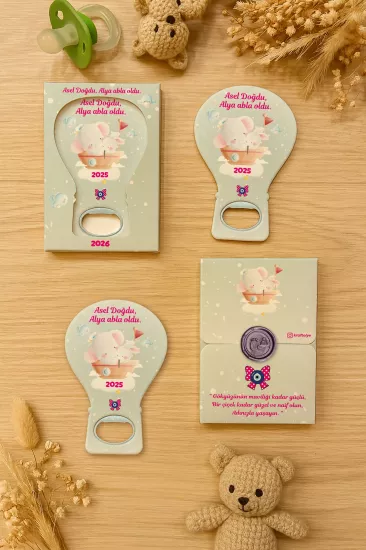Mühürlü Kutulu Balon Açacak Magnet – Yeni Doğan, Doğum Günü, Baby Shower, Diş Buğdayı Hediyesi