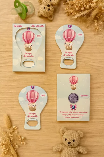 Mühürlü Kutulu Balon Açacak Magnet – Yeni Doğan, Doğum Günü, Baby Shower, Diş Buğdayı Hediyesi