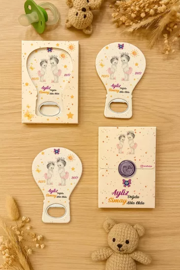 Mühürlü Kutulu Balon Açacak Magnet – Yeni Doğan, Doğum Günü, Baby Shower, Diş Buğdayı Hediyesi