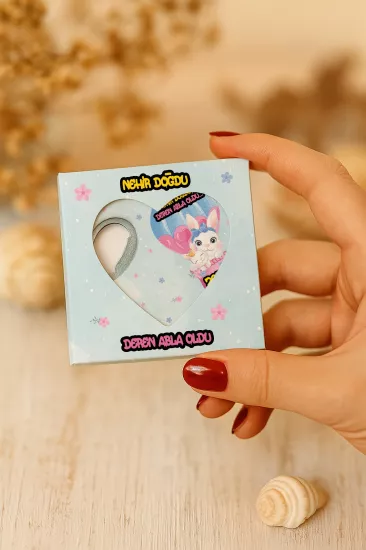Mühürlü Kutulu Kalp Açacak Magnet | Baby Shower, Yeni Doğan ve Özel Gün Hediyesi