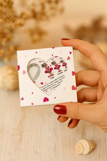 Mühürlü Kutulu Kalp Açacak Magnet | Baby Shower, Yeni Doğan ve Özel Gün Hediyesi