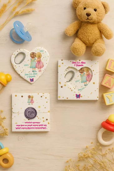 Mühürlü Kutulu Kalp Açacak Magnet | Baby Shower, Yeni Doğan ve Özel Gün Hediyesi