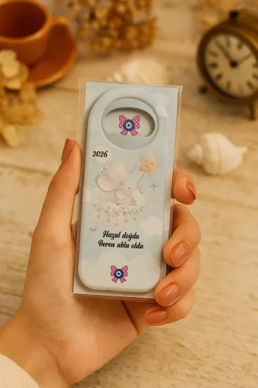 Kişiye Özel Kartlı Uzun Açacak Magnet | Bebek ve Özel Gün Hediyelikleri