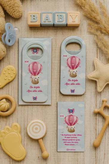 Kişiye Özel Kartlı Uzun Açacak Magnet | Bebek ve Özel Gün Hediyelikleri