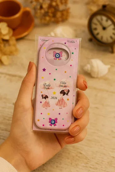 Kişiye Özel Kartlı Uzun Açacak Magnet | Bebek ve Özel Gün Hediyelikleri