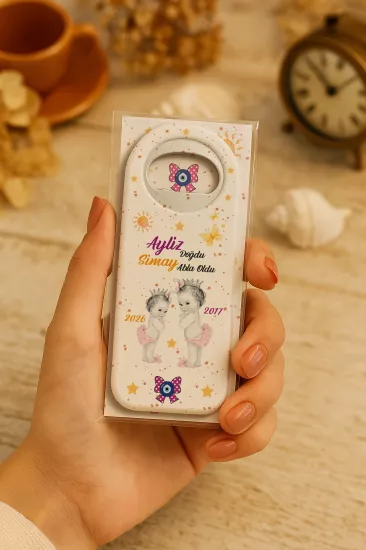 Kişiye Özel Kartlı Uzun Açacak Magnet | Bebek ve Özel Gün Hediyelikleri