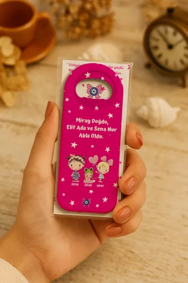 Kişiye Özel Kartlı Uzun Açacak Magnet | Bebek ve Özel Gün Hediyelikleri
