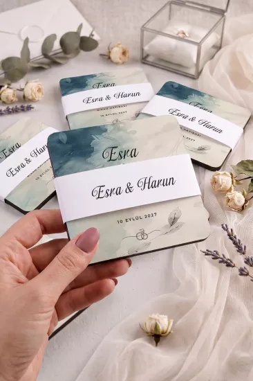 Ahşap Bardak Altlığı | Nikah ve Nişan Hediyesi