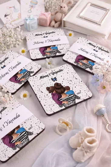 Bebek & Doğum Günü Ahşap Bardak Altlıkları