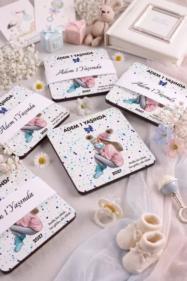 Bebek & Doğum Günü Ahşap Bardak Altlıkları