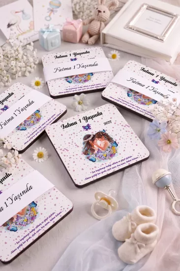 Bebek & Doğum Günü Ahşap Bardak Altlıkları