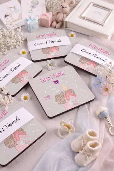 Bebek & Doğum Günü Ahşap Bardak Altlıkları