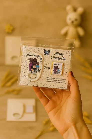 Yeni Doğan Bebek, Doğum Günü, Baby Shower, Diş Buğdayı Hediyesi Çikolatalı Ayak İzi Açacak Magnet