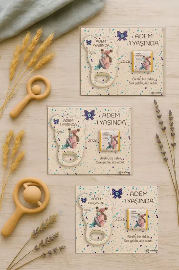 Yeni Doğan Bebek, Doğum Günü, Baby Shower, Diş Buğdayı Hediyesi Çikolatalı Ayak İzi Açacak Magnet
