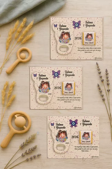 Yeni Doğan Bebek, Doğum Günü, Baby Shower, Diş Buğdayı Hediyesi Çikolatalı Ayak İzi Açacak Magnet