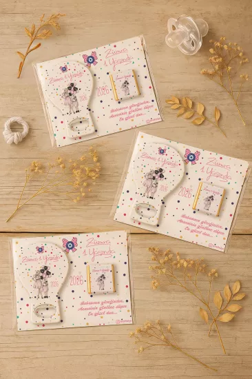 Çikolatalı Balon Açacak Magnet | Bebek Magnetleri