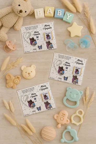 Çikolatalı Kalp Açacak Magnet | Yeni Doğan, Doğum Günü, Baby Shower Hediyesi