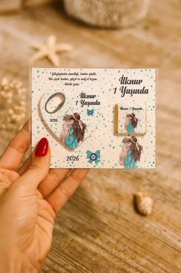 Çikolatalı Kalp Açacak Magnet | Yeni Doğan, Doğum Günü, Baby Shower Hediyesi