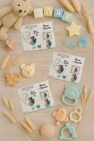 Çikolatalı Kalp Açacak Magnet | Yeni Doğan, Doğum Günü, Baby Shower Hediyesi