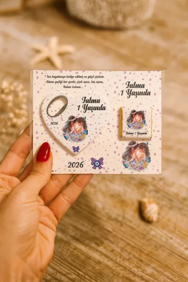 Çikolatalı Kalp Açacak Magnet | Yeni Doğan, Doğum Günü, Baby Shower Hediyesi