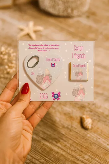 Çikolatalı Kalp Açacak Magnet | Yeni Doğan, Doğum Günü, Baby Shower Hediyesi