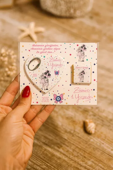 Çikolatalı Kalp Açacak Magnet | Yeni Doğan, Doğum Günü, Baby Shower Hediyesi