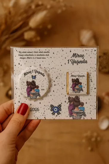 Yeni Doğan ve Baby Shower Çikolatalı Kapak Açacak Magnet Hediyelikleri