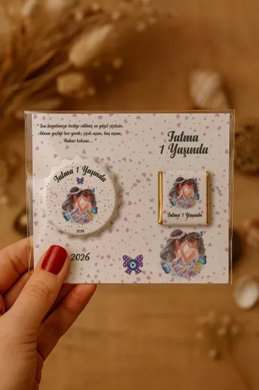 Yeni Doğan ve Baby Shower Çikolatalı Kapak Açacak Magnet Hediyelikleri