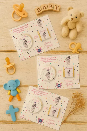 Yeni Doğan ve Baby Shower Çikolatalı Kapak Açacak Magnet Hediyelikleri