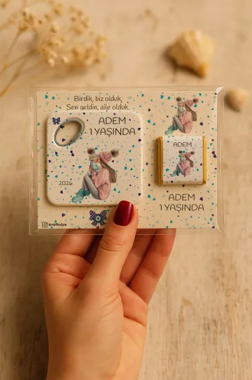 Çikolatalı Kare Bardak Altlığı Açacak Magnet