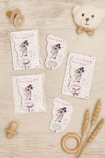 Kartlı Ayak İzi Açacak Magnet|Bebek Hediyelikleri