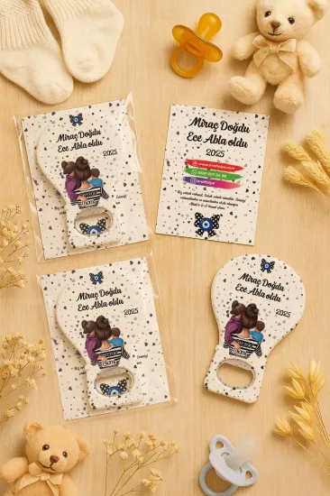 Jelatin Kartlı Bebek Hediyesi Balon Açacak Magnet | Baby Shower – Doğum Günü – Diş Buğdayı